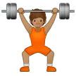 person lifting weights: medium skin tone per la piattaforma Samsung