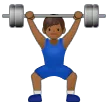 man lifting weights: medium-dark skin tone untuk platform Samsung