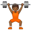 person lifting weights: medium-dark skin tone สำหรับแพลตฟอร์ม Samsung