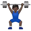 man lifting weights: dark skin tone para a plataforma Samsung