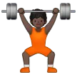 person lifting weights: dark skin tone untuk platform Samsung