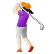 woman golfing: light skin tone لمنصة Samsung