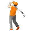 person golfing: light skin tone untuk platform Samsung