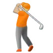 person golfing: medium-light skin tone สำหรับแพลตฟอร์ม Samsung