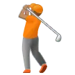 person golfing: medium skin tone สำหรับแพลตฟอร์ม Samsung