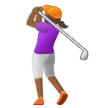 Samsung platformu için woman golfing: medium-dark skin tone