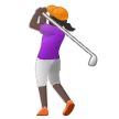 woman golfing: dark skin tone til Samsung platform