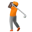 Samsung dla platformy person golfing: dark skin tone