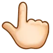 backhand index pointing up: light skin tone สำหรับแพลตฟอร์ม Samsung
