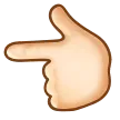backhand index pointing left: light skin tone สำหรับแพลตฟอร์ม Samsung