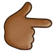 Samsung 플랫폼을 위한 backhand index pointing right: medium-dark skin tone