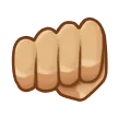 oncoming fist: medium-light skin tone สำหรับแพลตฟอร์ม Samsung