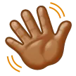 Samsung 플랫폼을 위한 waving hand: medium skin tone