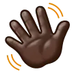 waving hand: dark skin tone untuk platform Samsung