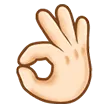 Samsung 平台中的 OK hand: light skin tone