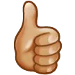 thumbs up: medium-light skin tone für Samsung Plattform
