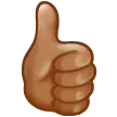 Samsung 플랫폼을 위한 thumbs up: medium skin tone
