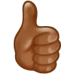thumbs up: medium-dark skin tone untuk platform Samsung