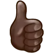 Samsung 플랫폼을 위한 thumbs up: dark skin tone