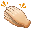 clapping hands: light skin tone สำหรับแพลตฟอร์ม Samsung