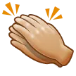 Samsung 플랫폼을 위한 clapping hands: medium-light skin tone