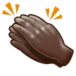 Samsung 플랫폼을 위한 clapping hands: dark skin tone