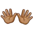 open hands: medium skin tone สำหรับแพลตฟอร์ม Samsung