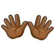 open hands: medium-dark skin tone สำหรับแพลตฟอร์ม Samsung
