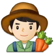man farmer: light skin tone for Samsung platform