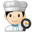 man cook: light skin tone สำหรับแพลตฟอร์ม Samsung