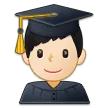 man student: light skin tone for Samsung platform
