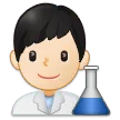 man scientist: light skin tone für Samsung Plattform