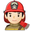 man firefighter: light skin tone untuk platform Samsung