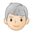 man: light skin tone, white hair til Samsung platform