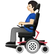 man in motorized wheelchair: light skin tone per la piattaforma Samsung