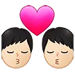 kiss: man, man, light skin tone untuk platform Samsung