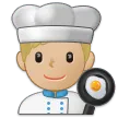 man cook: medium-light skin tone สำหรับแพลตฟอร์ม Samsung