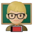 man teacher: medium-light skin tone för Samsung-plattform