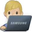 man technologist: medium-light skin tone สำหรับแพลตฟอร์ม Samsung