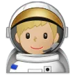 man astronaut: medium-light skin tone per la piattaforma Samsung