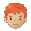 Samsung platformu için man: medium-light skin tone, red hair