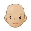 man: medium-light skin tone, bald para a plataforma Samsung