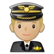 man pilot: medium-light skin tone alustalla Samsung
