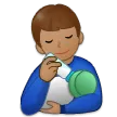 man feeding baby: medium skin tone alustalla Samsung