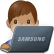 man technologist: medium skin tone pentru platforma Samsung