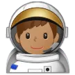 man astronaut: medium skin tone alustalla Samsung