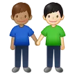 Samsung 플랫폼을 위한 men holding hands: medium skin tone, light skin tone