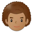 Samsung platformu için man: medium skin tone, curly hair