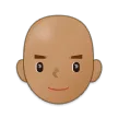 man: medium skin tone, bald för Samsung-plattform