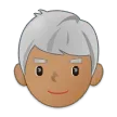 man: medium skin tone, white hair pour la plateforme Samsung